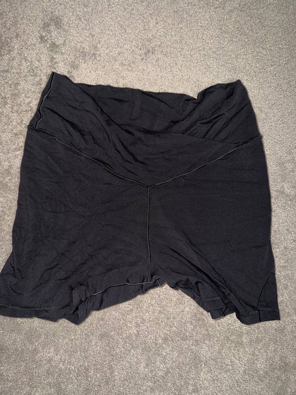 aerie Black V-Crossover Waist Bike Shorts